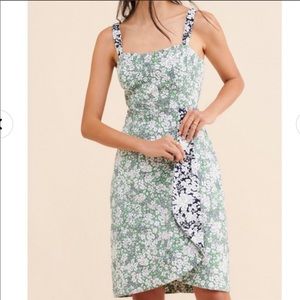 Anthropologie Maeve Keely Green Floral Dress 0 P